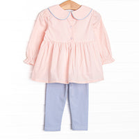 Rainbow Wonders Applique Legging Set, Pink