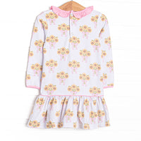 Here Comes the Sunflower Pleated Dress, Pink