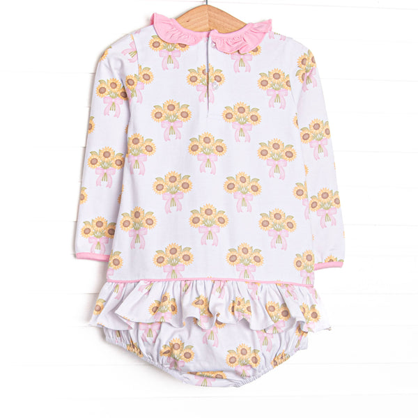 Here Comes the Sunflower Skirted Bubble, Pink