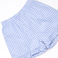 Corgi on the Coast Applique Ruffle Short Set, Blue