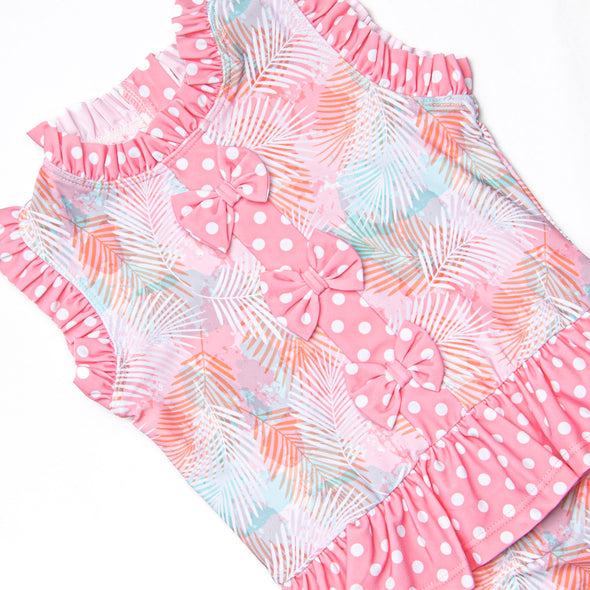 Palm Frond Fun One Piece, Pink