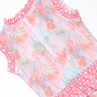 Palm Frond Fun One Piece, Pink