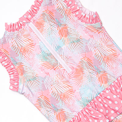 Palm Frond Fun One Piece, Pink