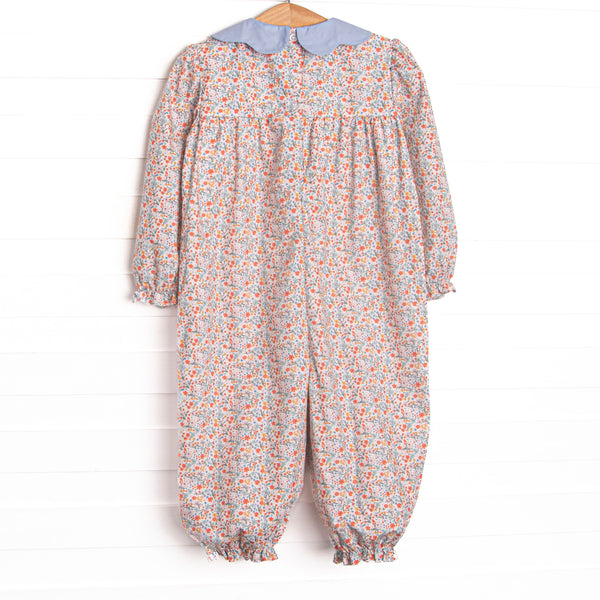 Sunny Flower Fields Romper, Blue