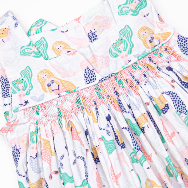 Under the Sea Maidens Smocked Bubble, Green
