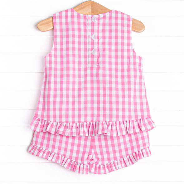 Washed Ashore Applique Short Set, Pink