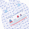 Sailboat Swarm Smocked Sunsuit, Blue