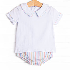 Summer Stripes Diaper Set, Orange
