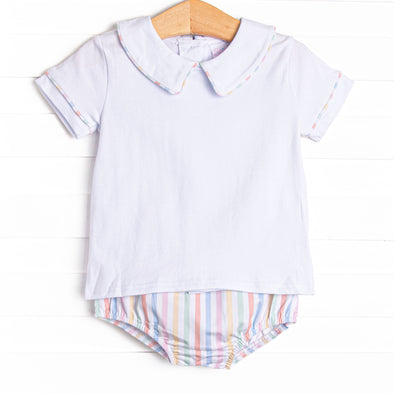 Summer Stripes Diaper Set, Orange