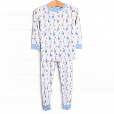 Bunny Tales Bamboo Pajama Set, Blue
