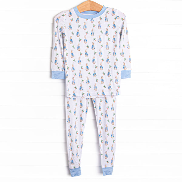 Bunny Tales Bamboo Pajama Set, Blue