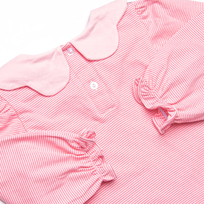 Petra Pink Scalloped Bib Diaper Set, Pink