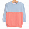 Color Block Sweater, Blue and Salmon