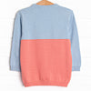 Color Block Sweater, Blue and Salmon