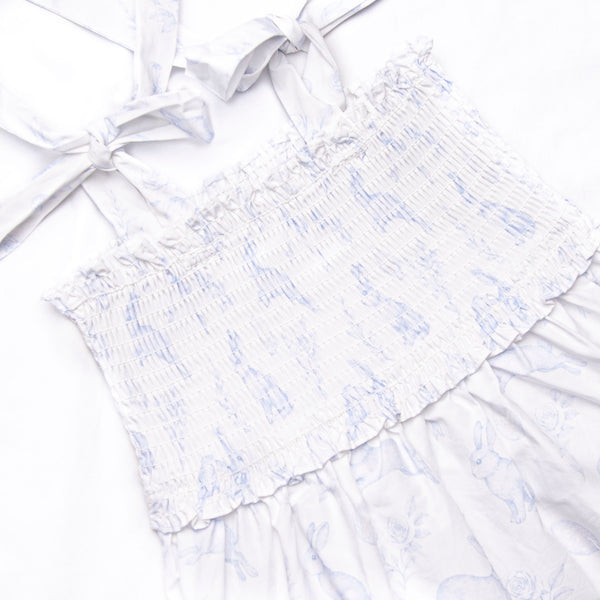 Porcelain Bunny Dress, Blue
