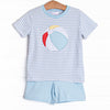 Beach Ball Applique Short Set, Blue