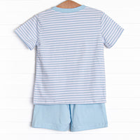 Beach Ball Applique Short Set, Blue