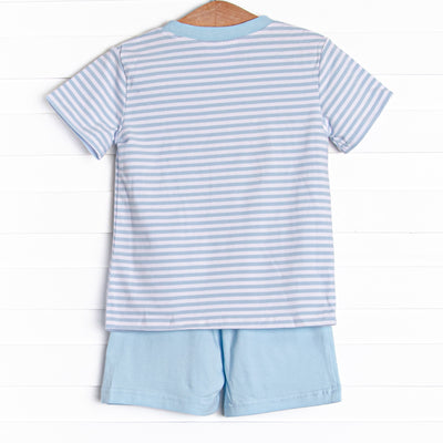 Beach Ball Applique Short Set, Blue