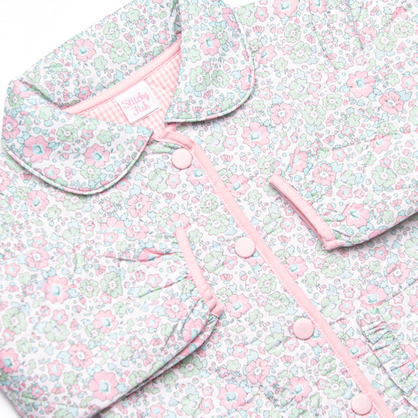 Camilla Quilted Coat, Green Floral
