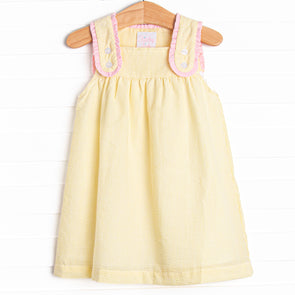 Charlotte Dress, Yellow Seersucker