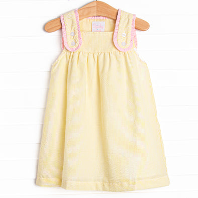 Charlotte Dress, Yellow Seersucker