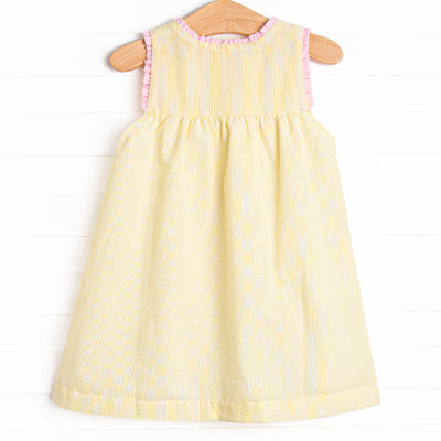 Charlotte Dress, Yellow Seersucker