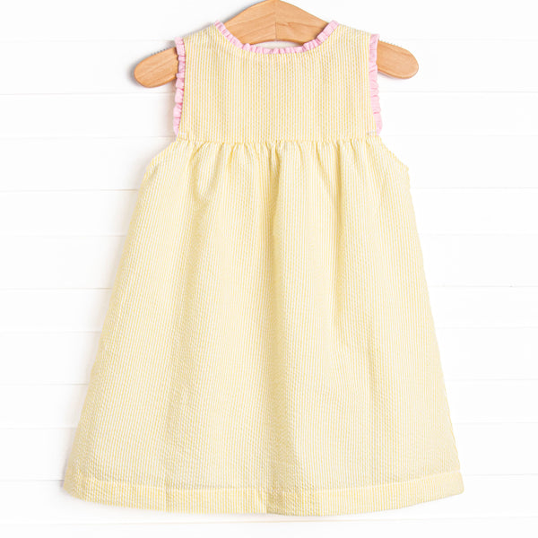 Charlotte Dress, Yellow Seersucker