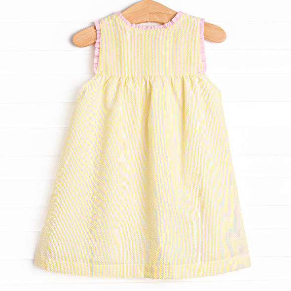 Charlotte Dress, Yellow Seersucker