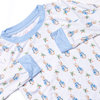 Bunny Tales Bamboo Pajama Set, Blue