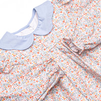 Sunny Flower Fields Ruffle Pant Set, Blue