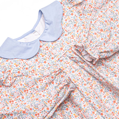 Sunny Flower Fields Ruffle Pant Set, Blue