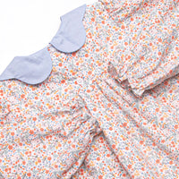 Sunny Flower Fields Ruffle Pant Set, Blue