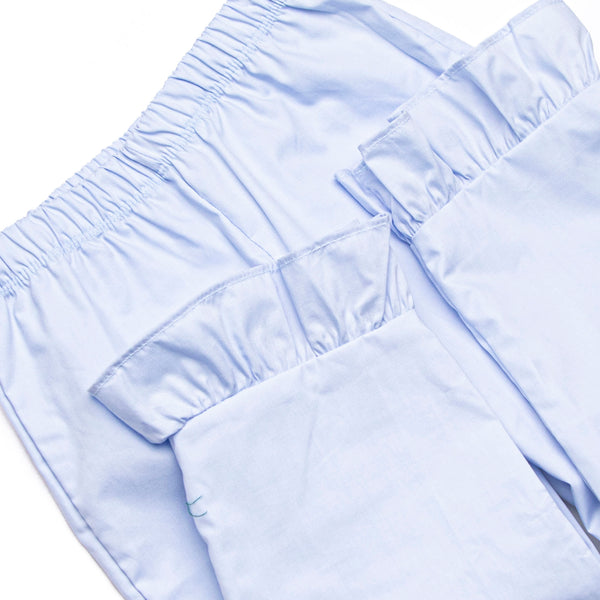 Sunny Flower Fields Ruffle Pant Set, Blue
