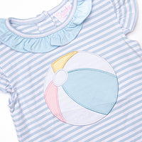 Beach Ball Applique Ruffle Short Set, Blue