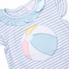 Beach Ball Applique Ruffle Short Set, Blue