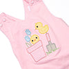 Garden Chick Applique Diaper Set, Pink