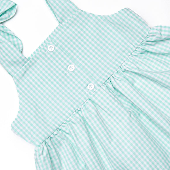 Sea Grass Seahorses Smocked Bubble, Mint