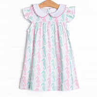 Seahorsin' Around Dress, Pink