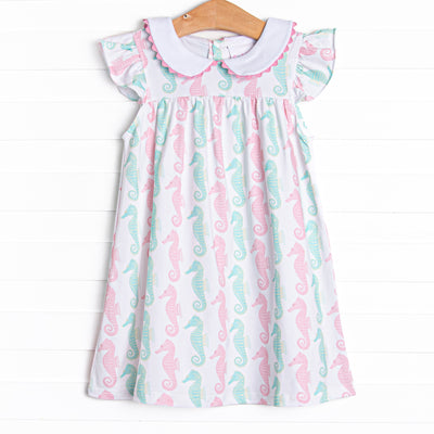 Seahorsin' Around Dress, Pink