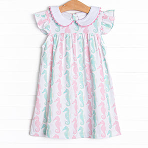 Seahorsin' Around Dress, Pink