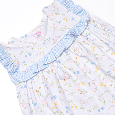 Penelope Petals Ruffle Short Set, Blue