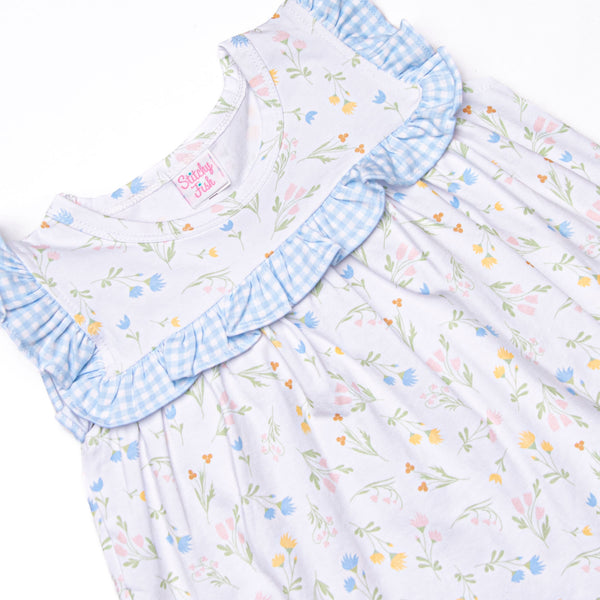 Penelope Petals Ruffle Short Set, Blue