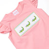 Dundee Darling Smocked Ruffle Short Set, Pink