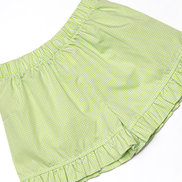 Dundee Darling Smocked Ruffle Short Set, Pink
