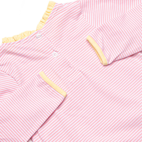 Grace Long Sleeve Pocket Legging Set, Yellow and Light Pink Stripe