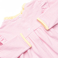 Elizabeth Long Sleeve Diaper Set, Yellow and Light Pink Stripe