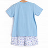 Sailboat Swarm Smocked Short Set, Blue