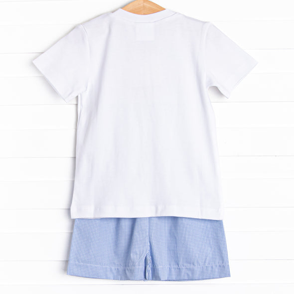 Wild Ones Smocked Short Set, Blue