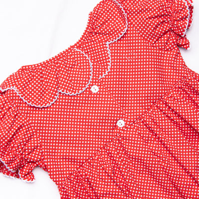 Mouse Head Minis Smocked Dress, Red