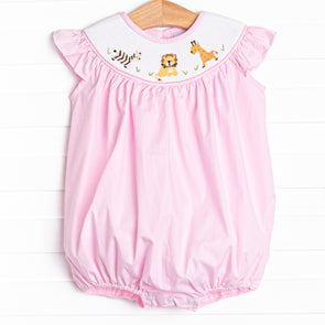 Wild Ones Smocked Bubble, Pink